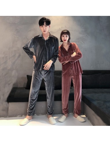 Pyjama Couple en Velours à Manches Longues 50-70% off 