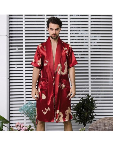 Pyjama Kimono Homme Imprimé Dragons à Manches Courtes une grave pollution 