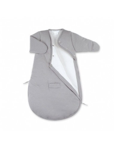 Bemini - Sac de couchage - Pady twin jersey + jersey - 0-3m "Rayure gris écru" TOG 2 hantent personnes